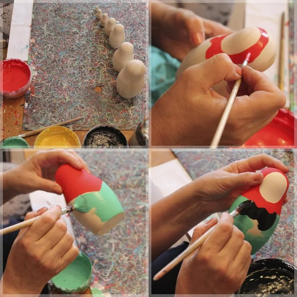 NEW SET OF 7 NESTING DOLLS DIY MATRYOSHKA UNFINISHED BLANK UNPAINTED MAKE YOUR O
